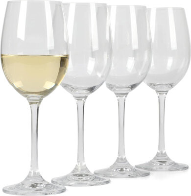 Latitude Run Vivica 4-Pack White Wine Glasses 14 Oz Elegant Stemmed Glassware For Entertaining Dining And Everyday Use Durable Clear Crystal