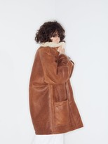 Thumbnail for your product : Raey Oversized Shearling Coat - Womens - Tan