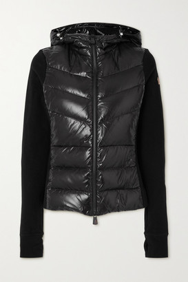 MONCLER GRENOBLE Maglia Hooded Quilted Shell And Jersey Down Jacket - Black  - ShopStyle