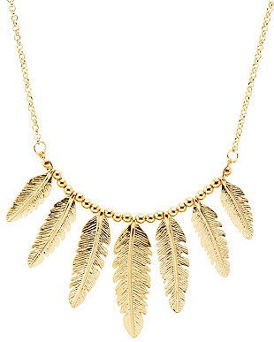 Charlotte Russe Golden Feather Collar Necklace