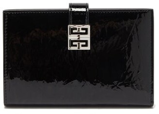 Givenchy 4g-engraved Patent-leather Bifold Wallet - Black