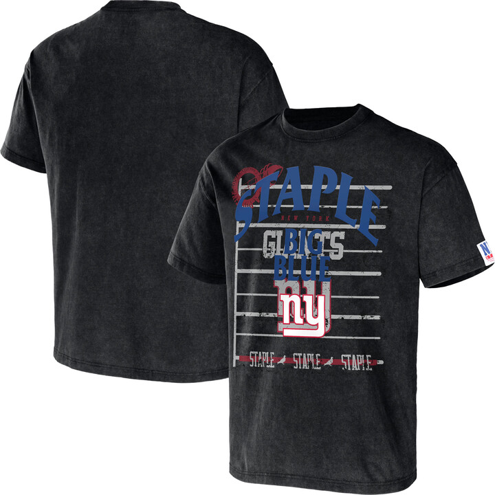 Staple Men's NFL x Black New York Giants Throwback Vintage Wash T-Shirt