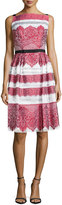 Thumbnail for your product : Carolina Herrera Lace-Embroidered Day Dress, Rose/White