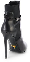 Thumbnail for your product : Prada Leather Point-Toe Booties