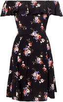 Thumbnail for your product : Miss Selfridge Black Floral Bardot Dress