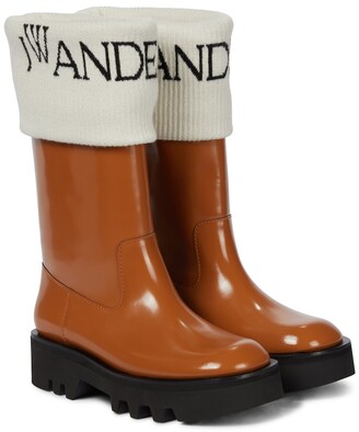 J.W.Anderson Logo-intarsia leather boots