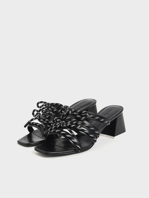 Charles & Keith Nylon Lace Strap Slide Sandals