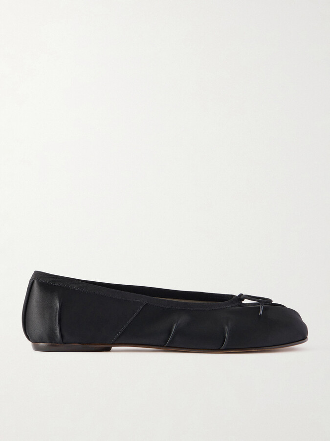 Maison Margiela Tabi Split-toe Satin Ballet Flats - Black