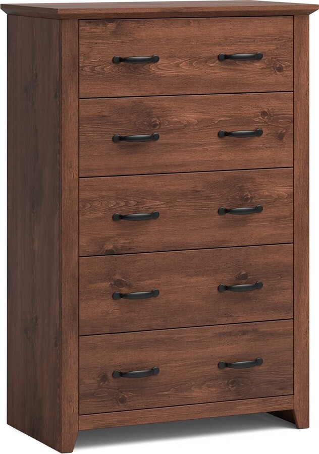 Howcool 5 Drawer Dresser Chest of Drawers Vertical Dresser with 5 PullOut Drawers, Anti