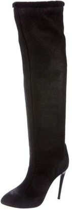 Nina Ricci Suede Pointed-Toe Knee-High Boots