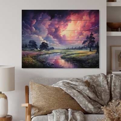Red Barrel Studio Northstate Storm Dancing Rainbows I On Wood Print