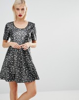 Thumbnail for your product : Love Moschino Sequin Leopard Skater Dress