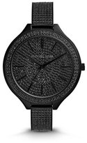 Thumbnail for your product : Michael Kors Black Stainless Steel Slim Runway Three-Hand Glitz Watch