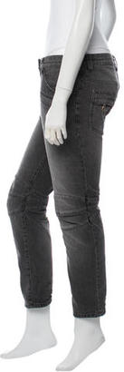 Balmain Straight-Leg Moto Jeans w/ Tags