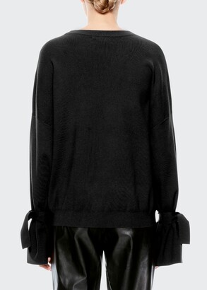 Alice + Olivia Leighton Relaxed Pullover with Tie Cuffs