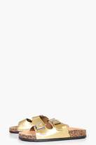 Thumbnail for your product : boohoo Double Buckle Slider Footbed Sandals