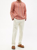 Thumbnail for your product : Harago - Striped Cotton-khadi Shirt - Orange Multi