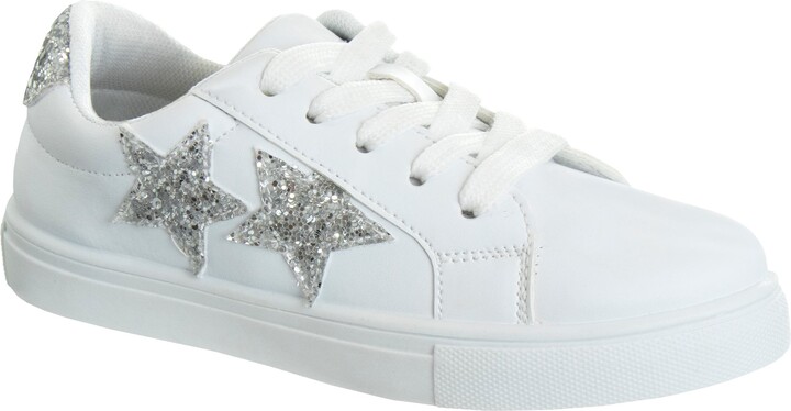 KensieGirl Lace Up Glittery Casual Sneakers