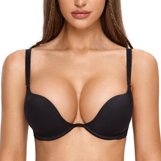  ForBaysy Low Back Bras For Women Sexy Push Up Comfort Deep V  Neck Backless Bra