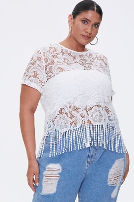 plus size white sheer top