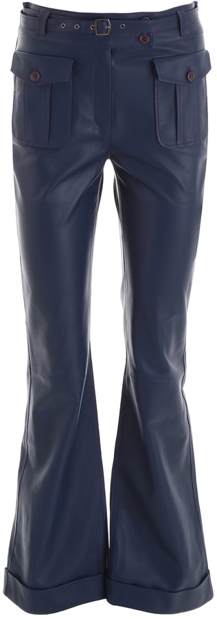 belted flared trousers