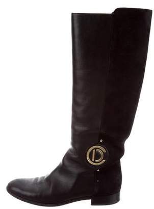 Christian Dior Leather Round-Toe Boots