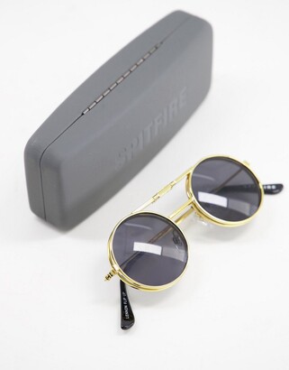 Spitfire lennon flip sunglasses with black lens in gold - exclusive to ASOS  - ShopStyle