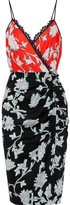 Thumbnail for your product : Diane von Furstenberg Ebony Wrap-effect Lace-trimmed Floral-print Crepe Dress