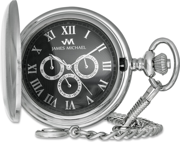 Zales Men's James Michael Chronograph Pocket Watch with Black Dial