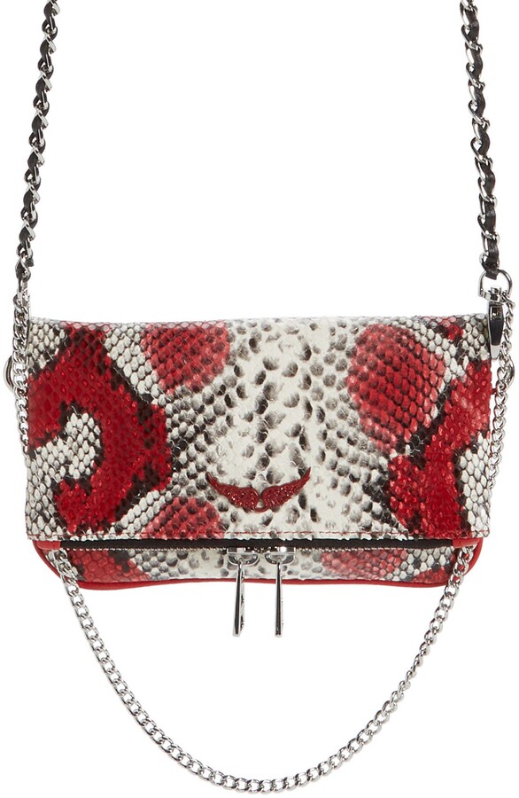 Zadig And Voltaire Zadig & Voltaire Nano Rock Snake Embossed Leather