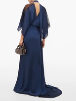 Thumbnail for your product : Roland Mouret Weston Draped Chiffon Gown - Navy Multi