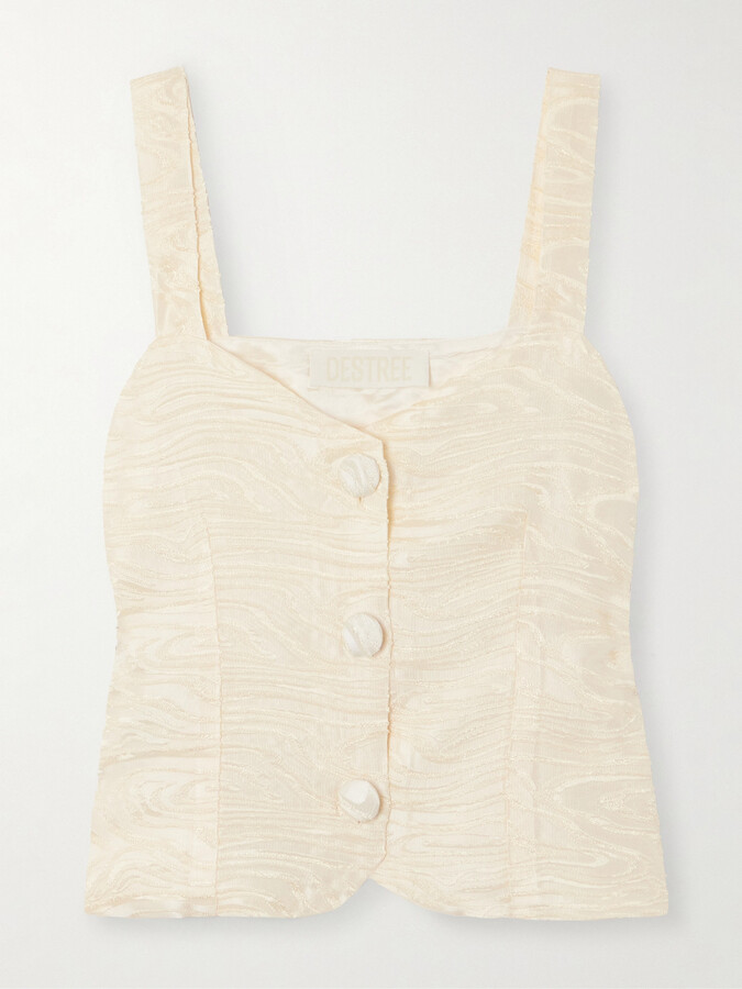 D’ESTRËE DESTREE - Dora Fil Coupé Woven Tank - Ivory