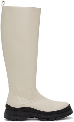 STAUD Off-White Bow Tall Boots