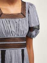 Thumbnail for your product : Shrimps Lace-insert Gingham Cotton Dress - Womens - Black White