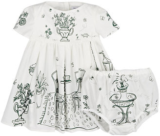 Dolce & Gabbana Outdoor-Garden-Print Poplin Dress-WHITE