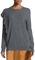 Thumbnail for your product : Elizabeth and James Orly Ruffle-Trim Pullover Sweater, Charcoal