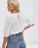 Thumbnail for your product : Y.A.S brodierie elasticated waist top