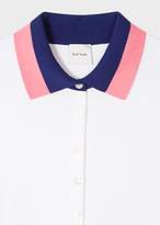 Thumbnail for your product : Women's White Short-Sleeve Knitted Polo With Contrasting Collar