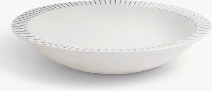 John Lewis Partners Etta Stripe Wax Resist Stoneware Pasta Bowl