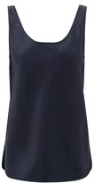 Thumbnail for your product : Gabriela Hearst Flora Scoop-neck Silk Tank Top - Dark Navy