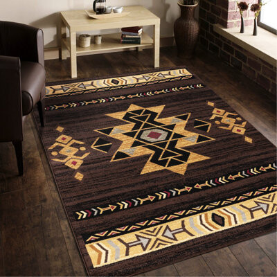 Dakota Fields 2 Ft. 7 In. X 3 Area Rug Tribes Gcyls4005 Brown. 100% Polypropylene Jute Backed. For Frequent Traffic. Stain . & Pet . Soft And Fascinating. 0.4\