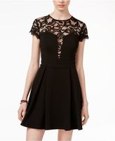 Thumbnail for your product : B. Darlin Juniors' Illusion Lace Fit and Flare Dress