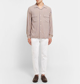Thumbnail for your product : Camoshita Slim-Fit Camp-Collar Striped Voile Shirt