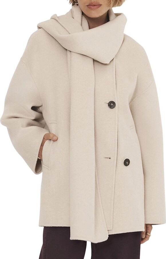 Mint Velvet Women's Wool Blend Hand Finished Scarf Coat