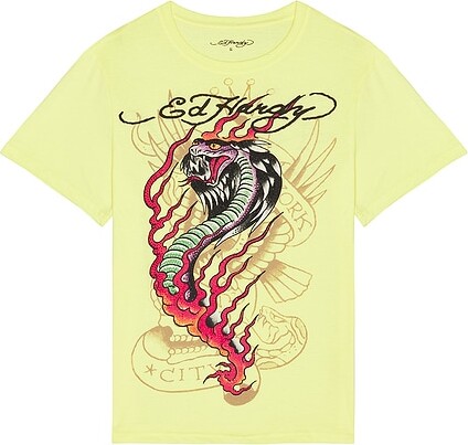 Ed Hardy Cobra Flame Rhinestone Tee