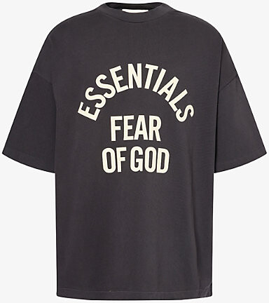 Essentials Mens Faded Black Campus 90S Short-Sleeve Cotton-Jersey T-Shirt Xl