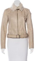 Thumbnail for your product : Prada Leather Zip-Front Jacket