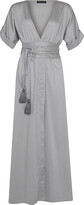 Thumbnail for your product : Black Book The Label - Alexandra V-Neck Maxi Dress Silver With Tassel Belt