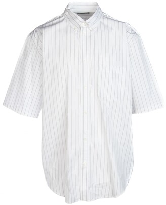 Balenciaga Striped Logo Short-Sleeve Shirt - ShopStyle