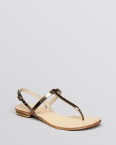 Thumbnail for your product : Delman Open Toe Flat Sandals - Cate T Strap